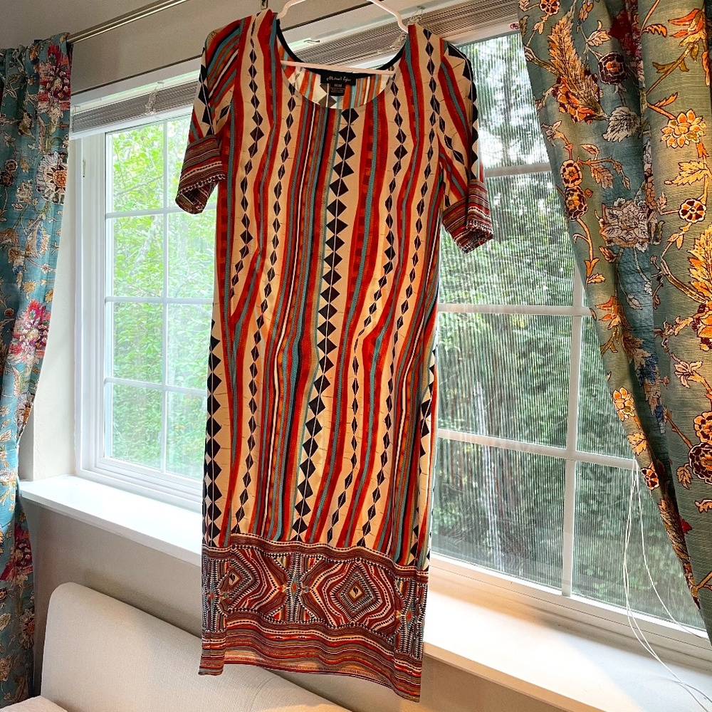 Vibrant Patterned Midi Dress (LIKE NEW!)